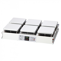 加熱攪拌器 LED 六點式 鋁製盤面 14x14cm方盤 250℃ HSH-6D 100V