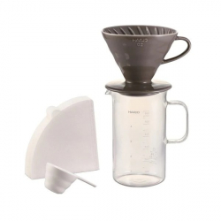 V60石墨灰咖啡量杯套組 (磁石濾杯+咖啡壺+濾紙+量匙/BVD-3012-GR)