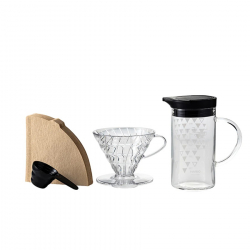 V60感溫變色咖啡壺組 (濾杯+溫度感應咖啡壺+濾紙+量匙/VDSS-3012-B)