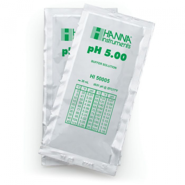 專業級 pH 5.00標準液 (@25℃) 20mL x 25包 HI50005-02