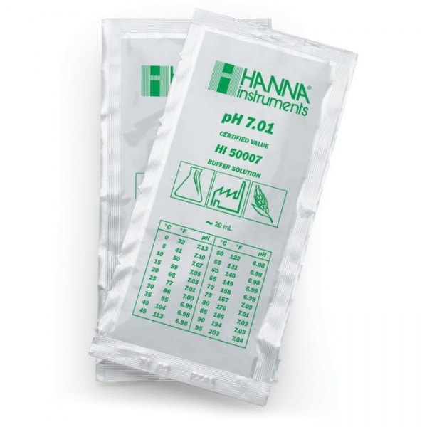 專業級 pH 7.01標準液 (@25℃) 20mL x 25包 HI50007-02