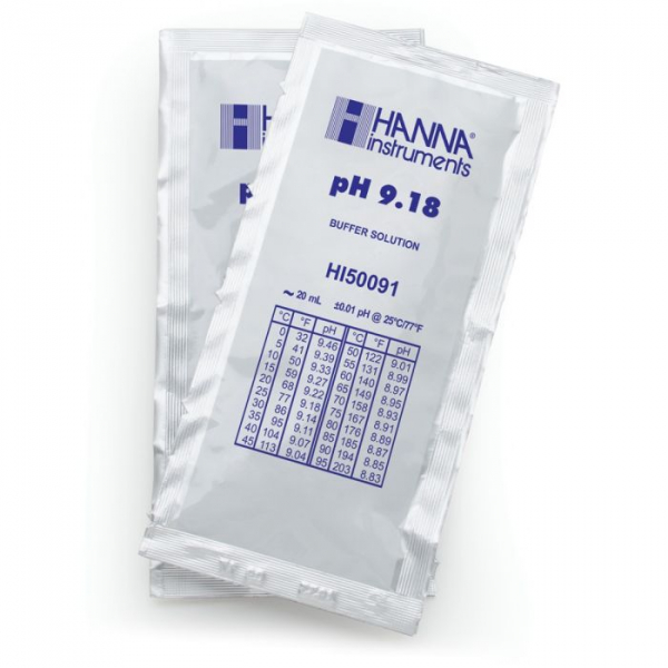 專業級 pH 9.18標準液 (@25℃) 20mL x 25包 HI50091-02