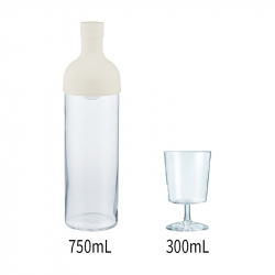 酒瓶冷泡茶壺750ml+清透玻璃高腳杯組(白色)