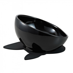 法鬥犬專用碗 黑色 150mL (PTS-BH-B) 低口徑不壓臉 陶瓷寵物碗