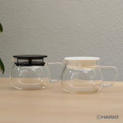 茶乃丸茶壺 380ml 日本製 耐熱玻璃 附濾網茶壺 白黑 TPM-38-W TPM-38-B