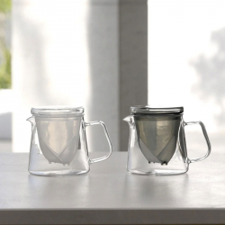 V型急須便利茶壺 450ml 透明 透黑 耐熱玻璃 茶壺 濾茶壺 TPV-45-T TPV-45-TB