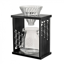 麻葉紋手沖咖啡架組 600mL V60濾杯 咖啡分享壺 DSS-ASB DSS-ASN