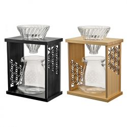 麻葉紋手沖咖啡架組 600mL V60濾杯 咖啡分享壺 DSS-ASB DSS-ASN